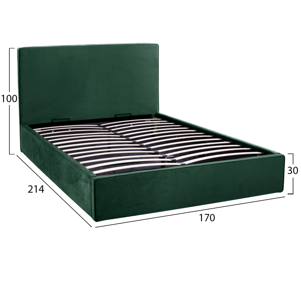 BED ALLIE HM584.13 160X200 WITH STORAGE SPACE IN CYPRESS GREEN [3]