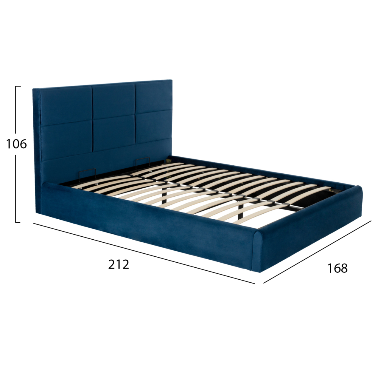 BED BRILEY HM583.08 BLUE VELVET WITH STORAGE SPACE 160X200cm. [3]