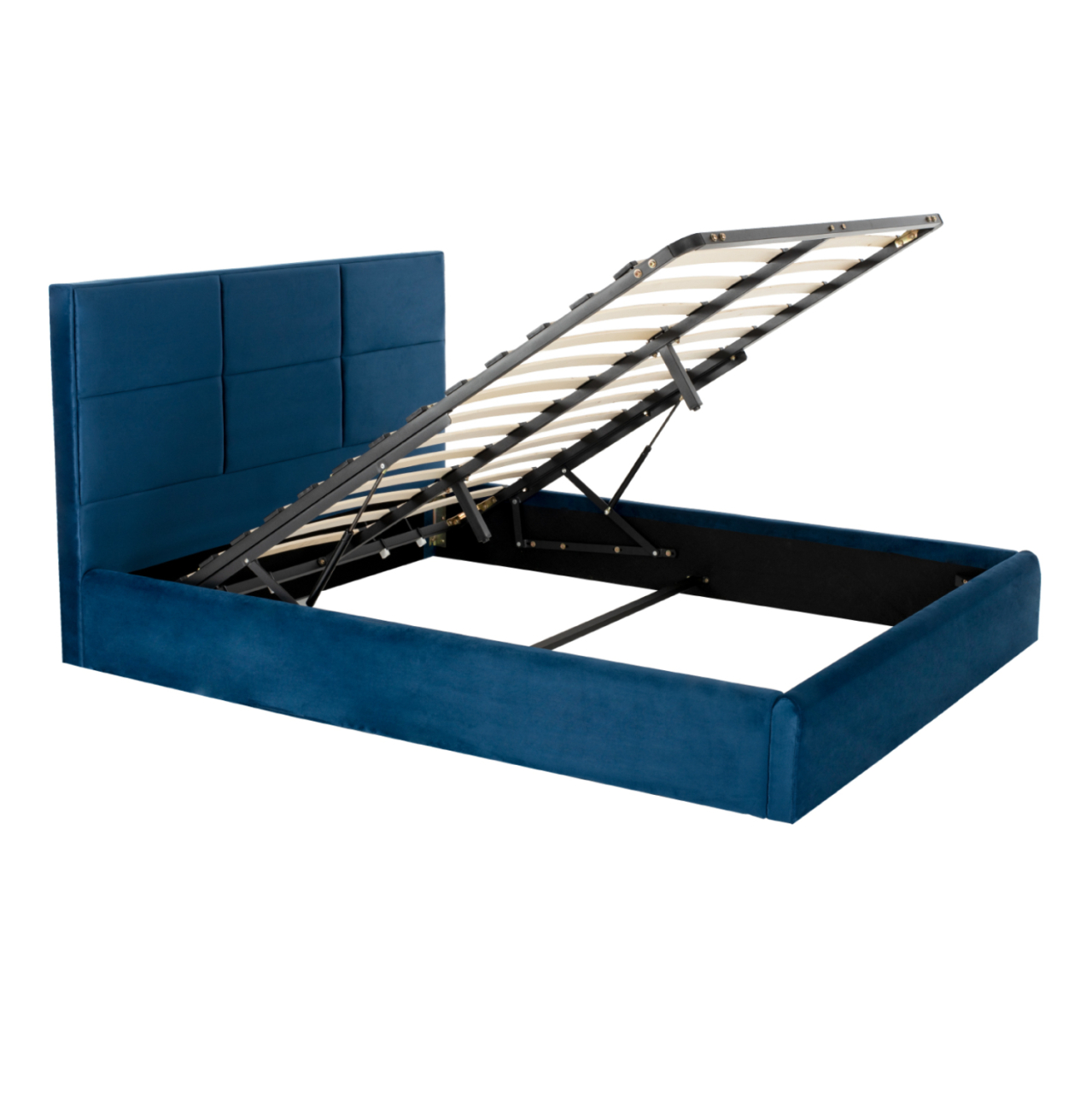 BED BRILEY HM583.08 BLUE VELVET WITH STORAGE SPACE 160X200cm. [4]
