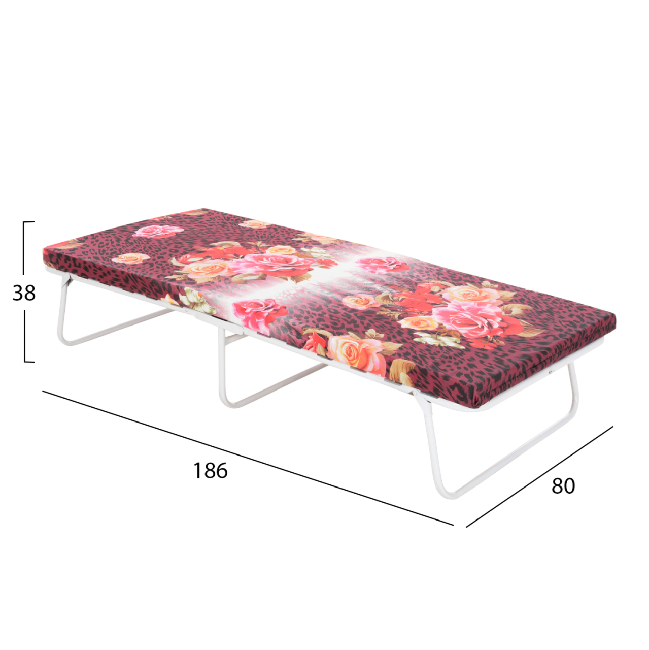 Bed -Camp Bed 6cm foam 180x80 pillow with wooden support [2]