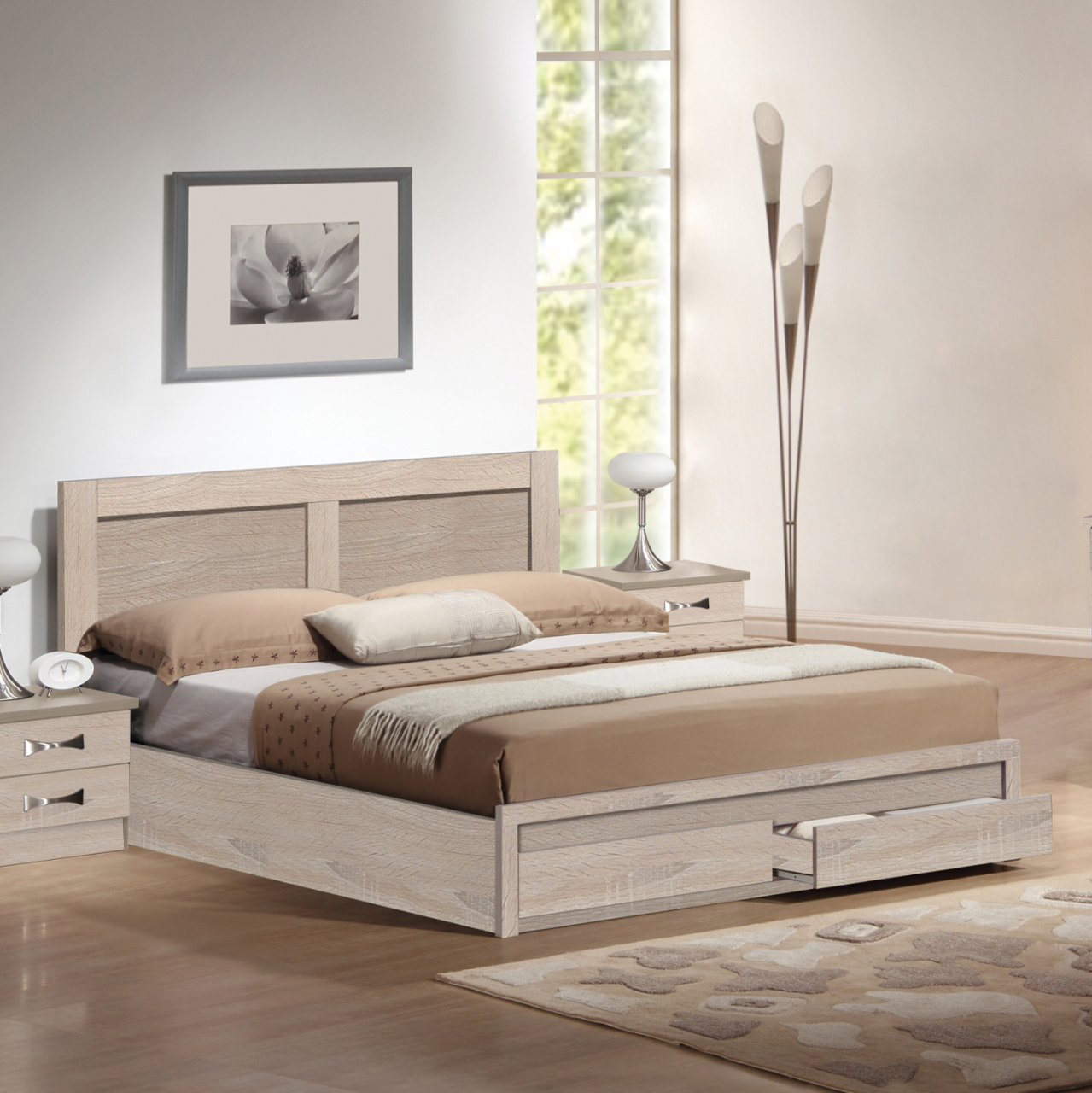 Bed Capri HM312.02 With 2 drawers sonoma 150x200 [2]