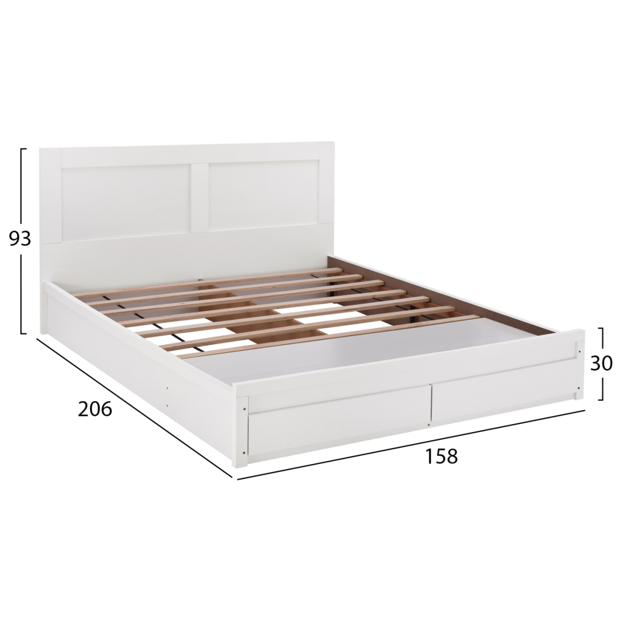 BED CAPRI HM312.05 WITH 2 DRAWERS FOR MATTRESS 150x200cm. [3]