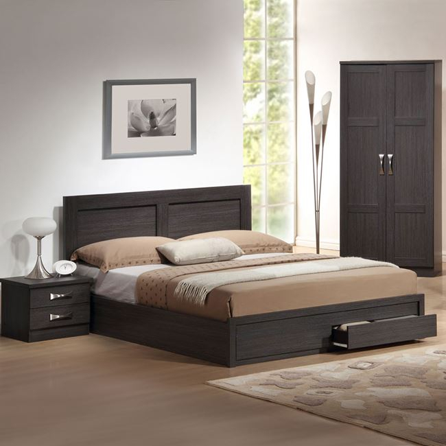 Bed Capri HM399.01 with 2 Drawers Zebrano 160x200 cm [2]