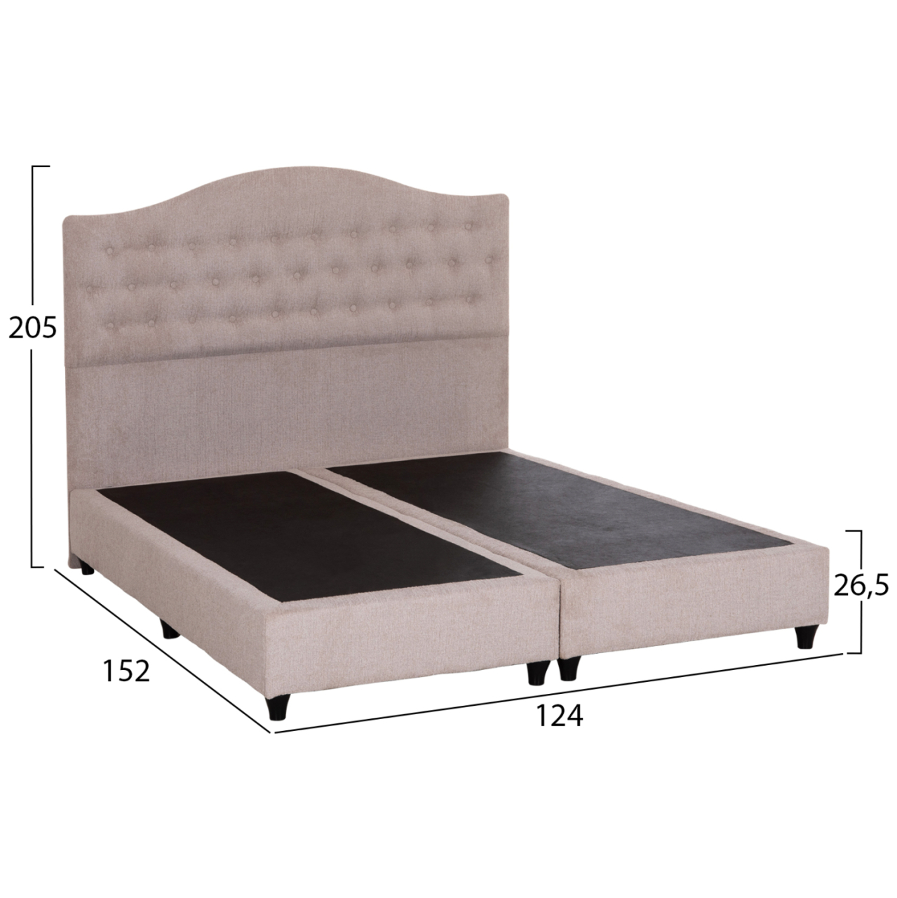 BED DOUBLE MALENA HM638.32 BEIGE FABRIC- FOR MATTRESS 150x200cm. [3]