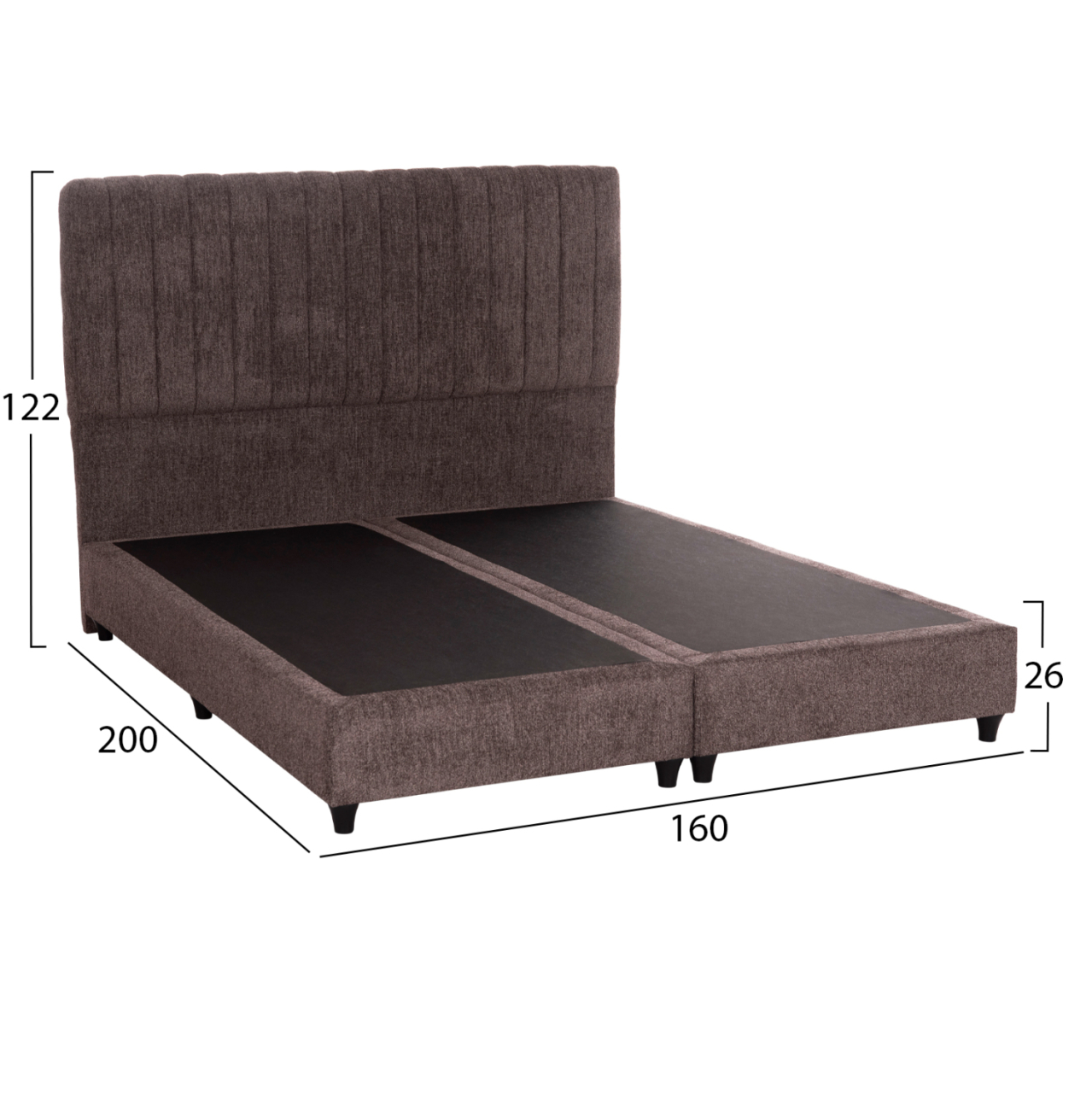 BED DOUBLE-SIZE LUTHER HM717.02 BROWN TEDDY FABRIC--FOR MATTRESS 160x200cm [3]