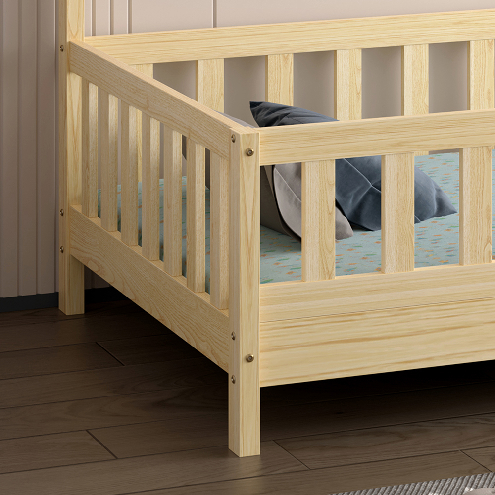 BED FOR KIDS HOUSER HM740.01 t.MONTESSORI SOLID PINE WOOD IN NATURAL WOOD--FOR 190x90cm. [7]
