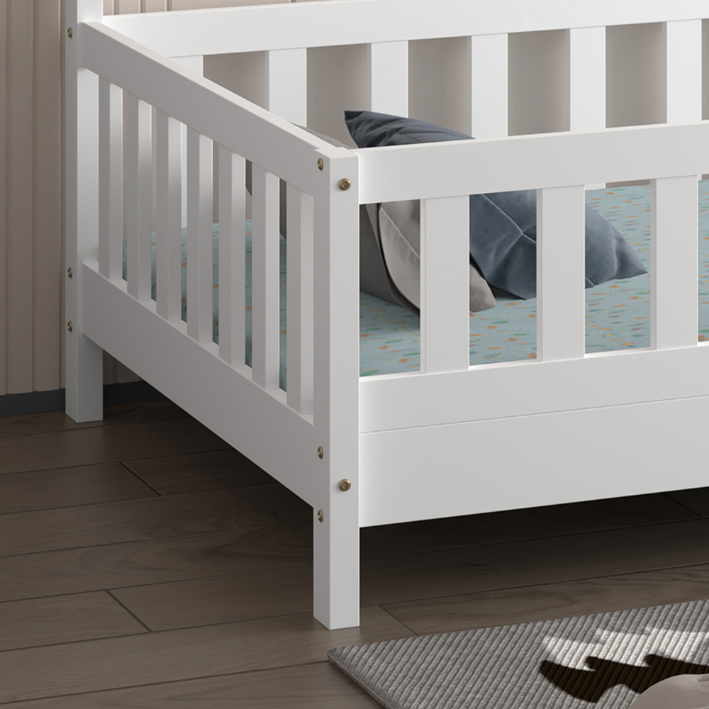 BED FOR KIDS HOUSER HM740.03 t.MONTESSORI SOLID PINE WOOD IN WHITE--FOR 190x90cm. [8]
