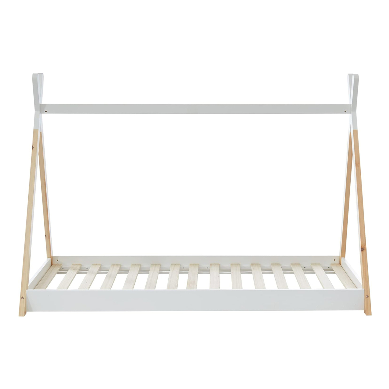 BED FOR KIDS MUNK HM699.03 t.MONTESSORI-PINE WOOD IN NATURAL-WHITE FOR MATTRESS 190x90cm. [4]