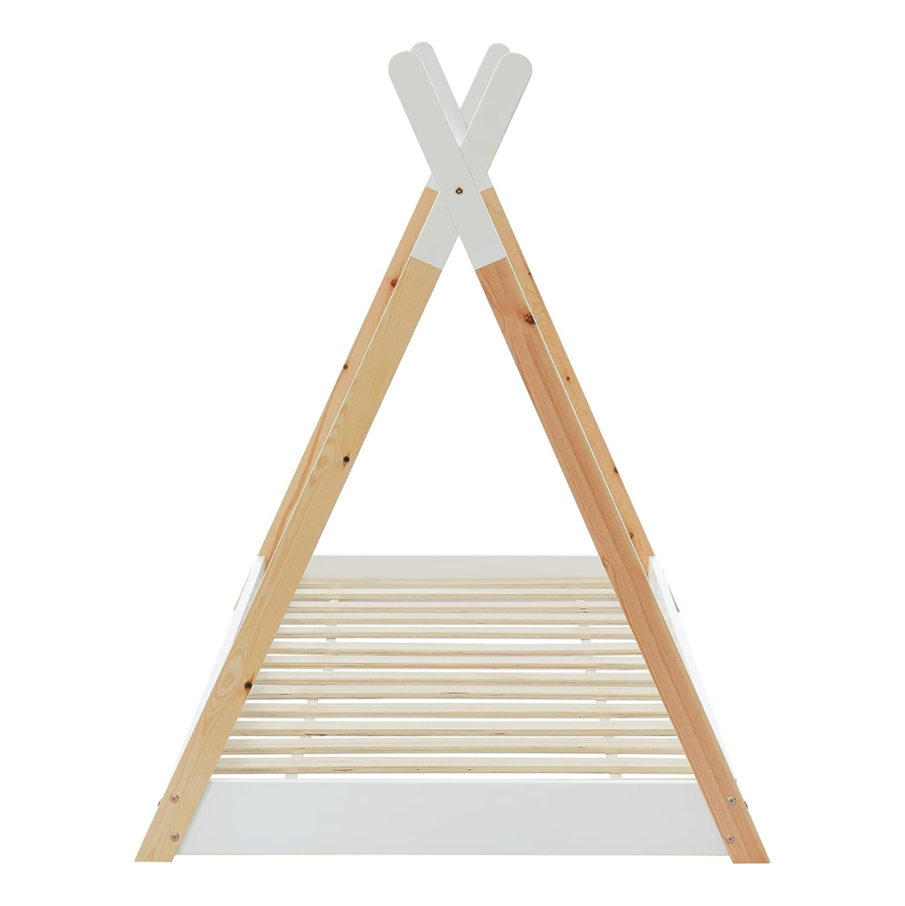 BED FOR KIDS MUNK HM699.03 t.MONTESSORI-PINE WOOD IN NATURAL-WHITE FOR MATTRESS 190x90cm. [5]