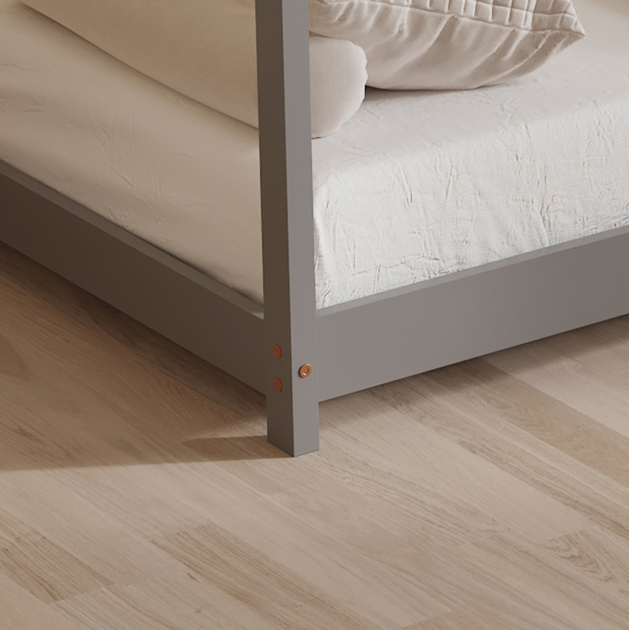 BED FOR KIDS PEPE HM677.05 t.MONTESSORI SOLID PINE WOOD IN GREY- 190x90cm. [5]