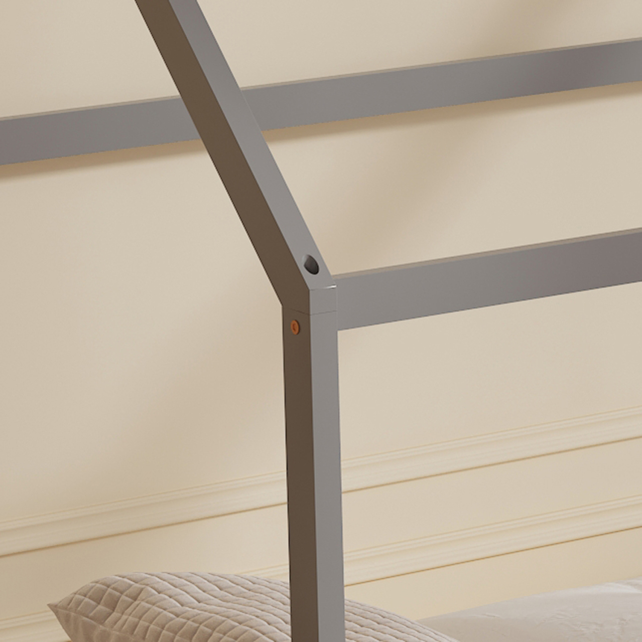 BED FOR KIDS PEPE HM677.05 t.MONTESSORI SOLID PINE WOOD IN GREY- 190x90cm. [7]