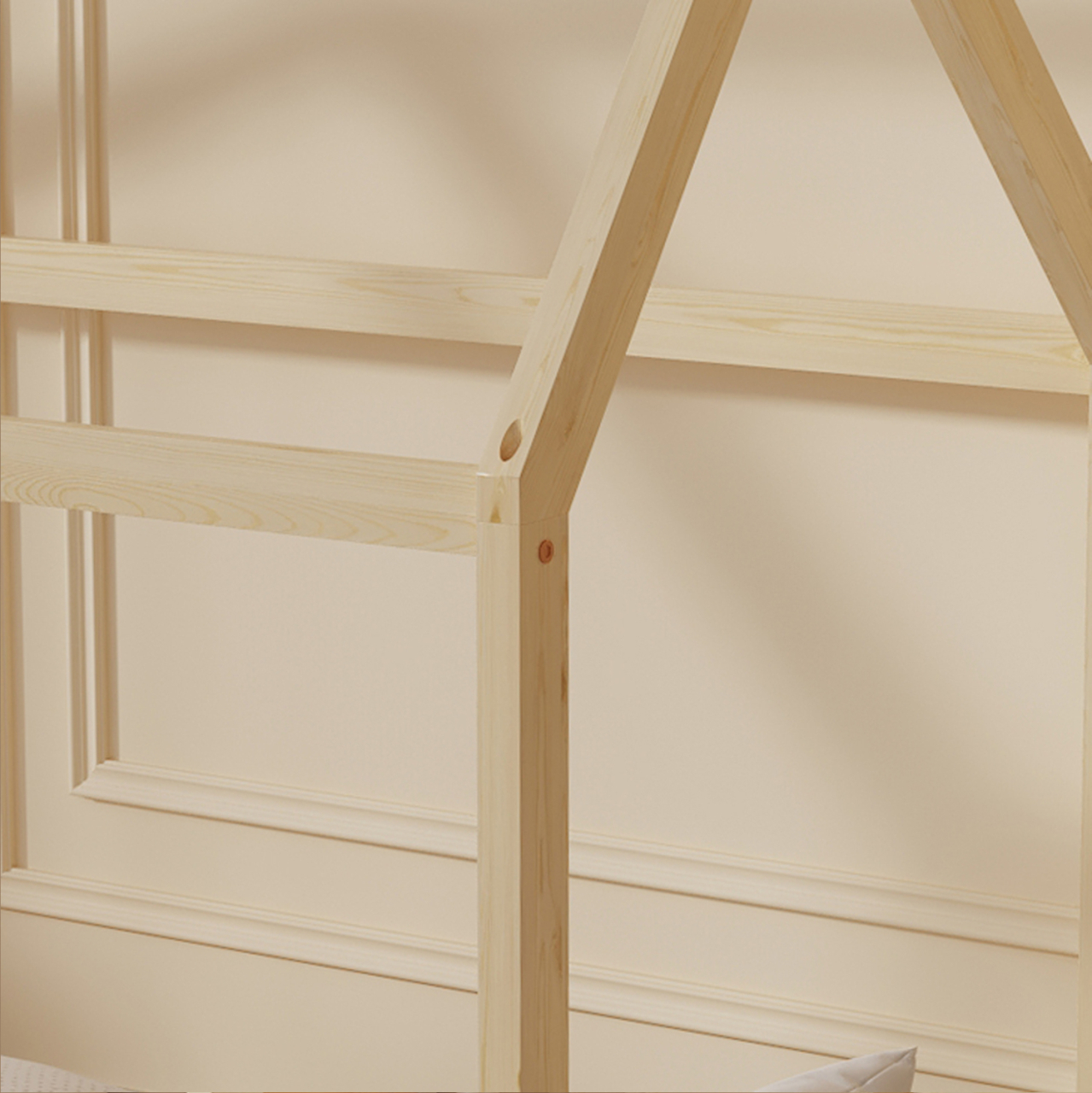 BED FOR KIDS PEPE HM678.01 t.MONTESSORI SOLID PINE WOOD IN NATURAL- 140x70cm. [6]
