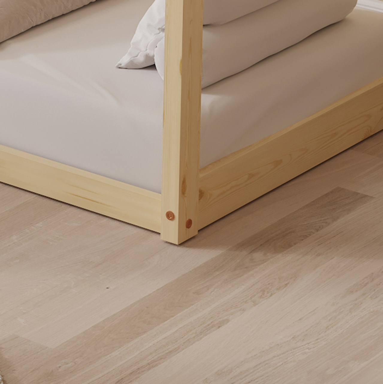 BED FOR KIDS PEPE HM678.01 t.MONTESSORI SOLID PINE WOOD IN NATURAL- 140x70cm. [7]