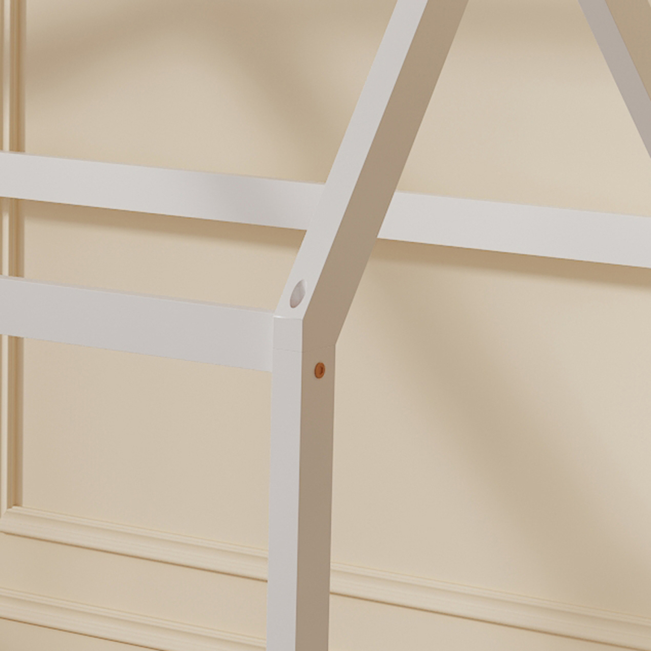 BED FOR KIDS PEPE HM678.03 t.MONTESSORI SOLID PINE WOOD IN WHITE- 140x70cm. [6]