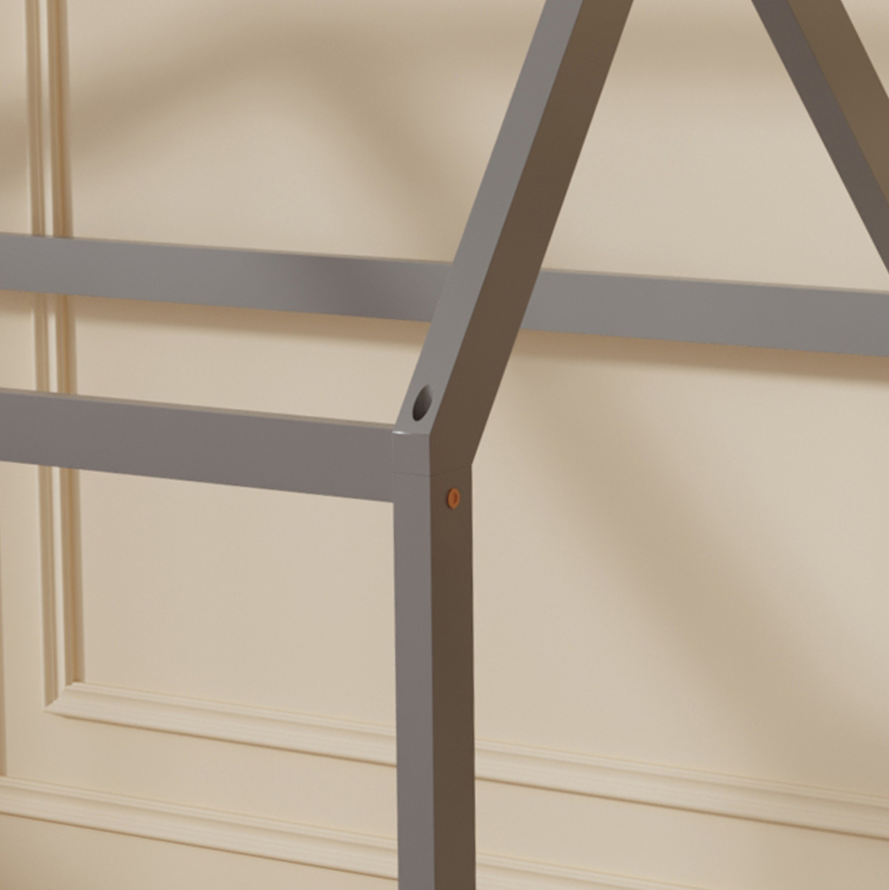 BED FOR KIDS PEPE HM678.05 t.MONTESSORI SOLID PINE WOOD IN GREY- 140x70cm. [6]
