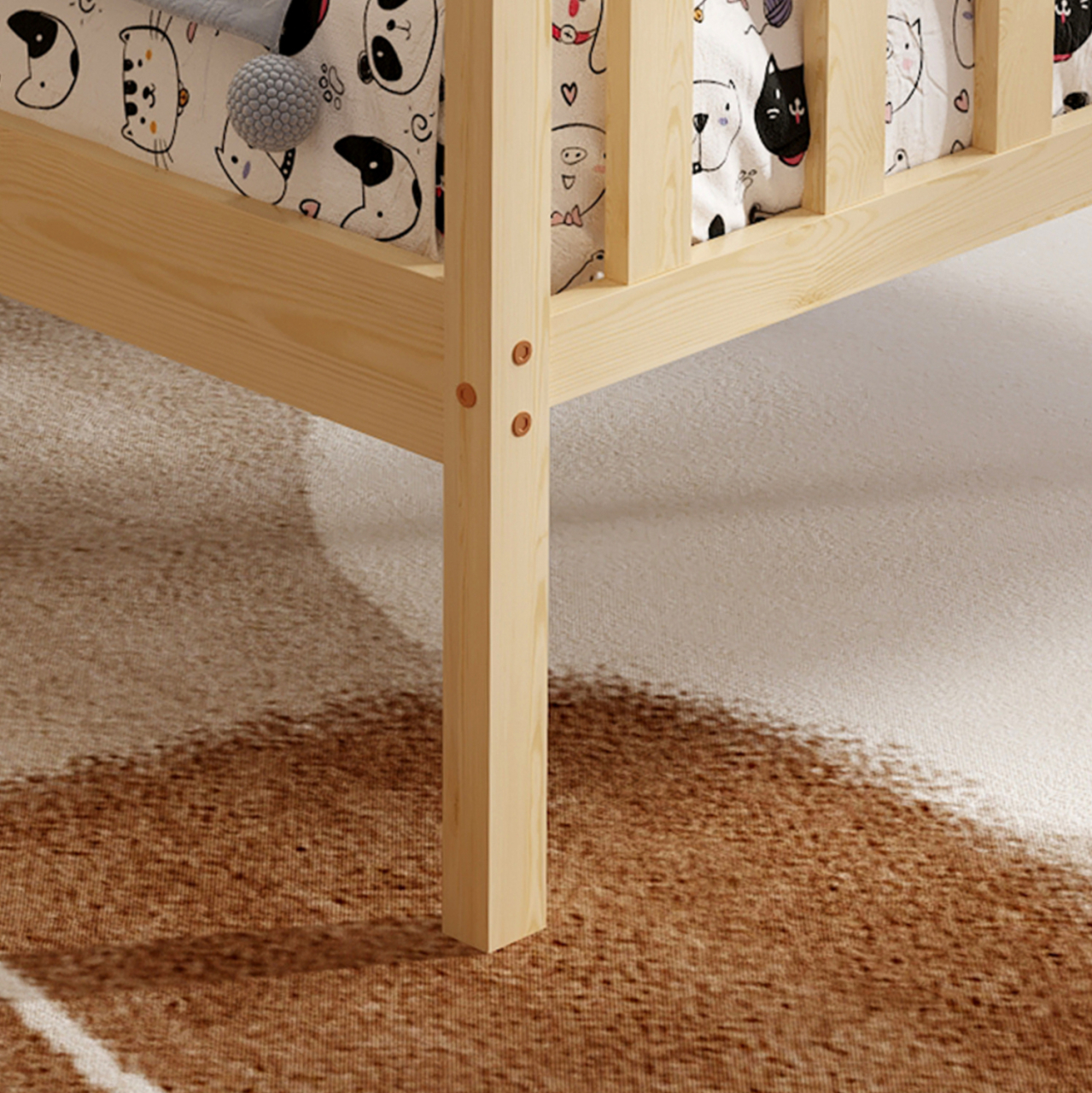 BED GIMLY HM675.01 SOLID PINE WOOD IN NATURAL FOR MATTRESS 190x90cm. [7]