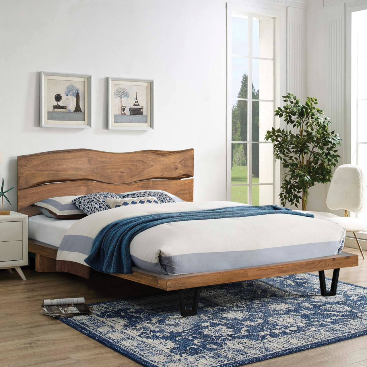 Bed HM8218.11 Nicole, solid wood acacia, 160x200 [2]
