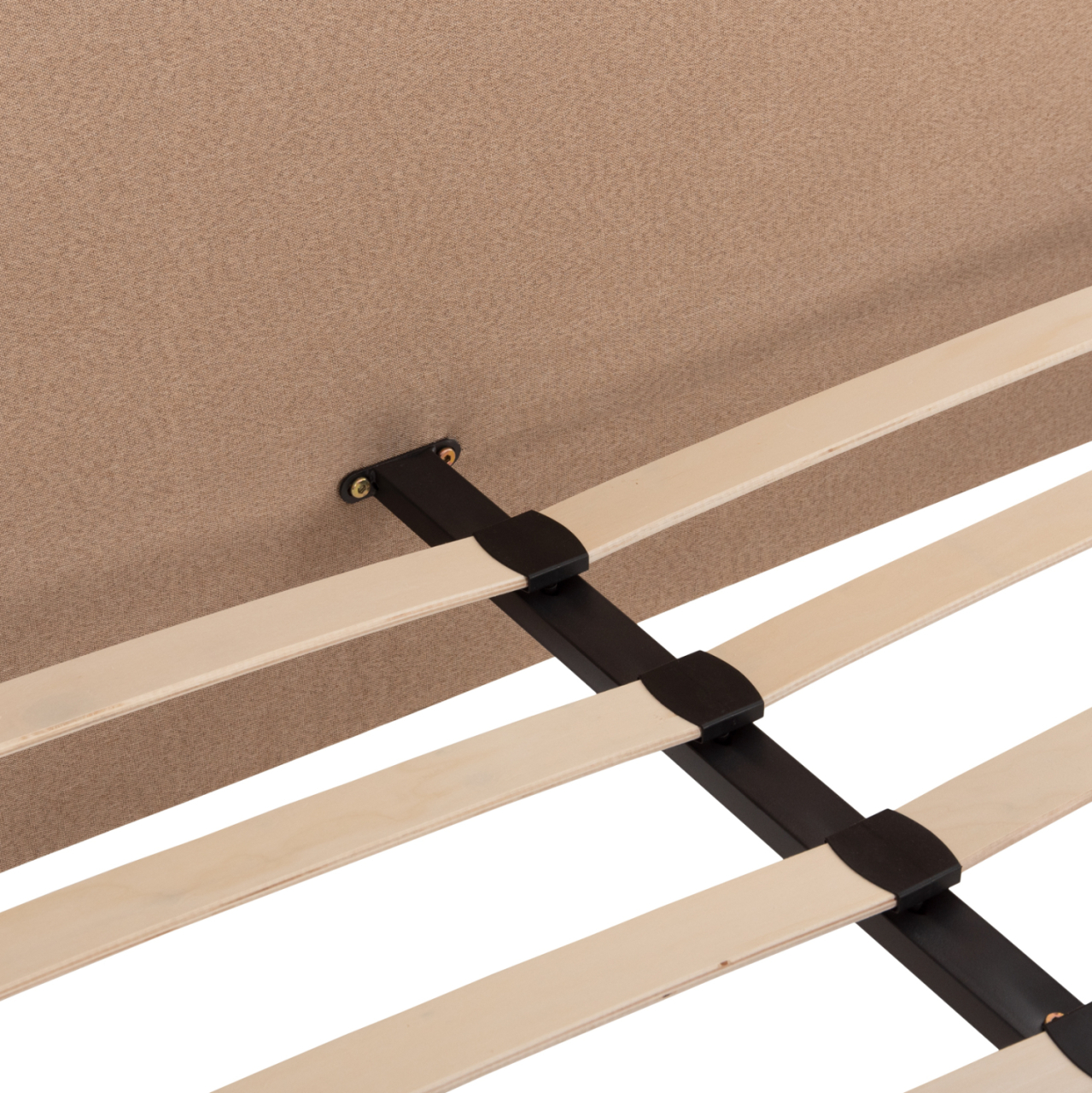 BED INDRA FB9662.02 BEIGE FABRIC BROWN RAIL FOR MATTRESS 160X200cm. [10]