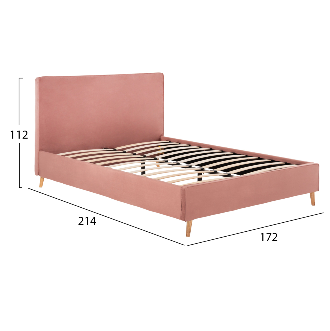 BED INDRA HM662.12 VELVET DUSTY PINK FOR MATTRESS 160x200cm. [3]