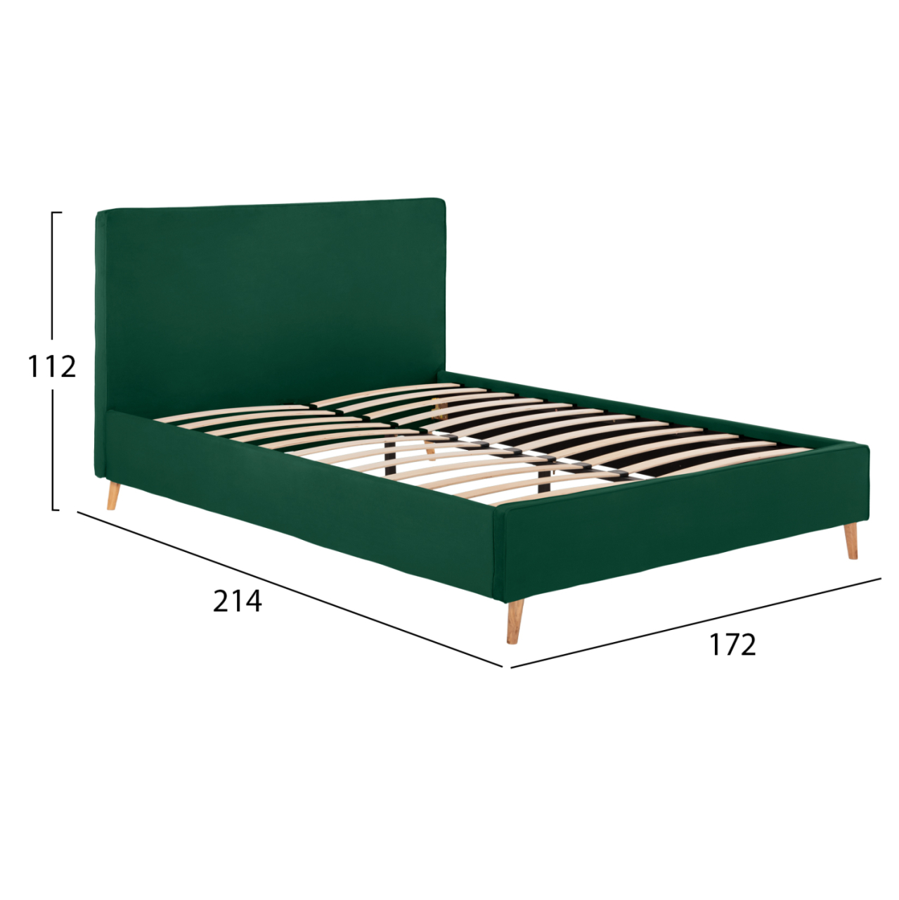 BED INDRA HM662.13 CYPRESS GREEN VELVET FOR MATTRESS 160x200cm. [3]
