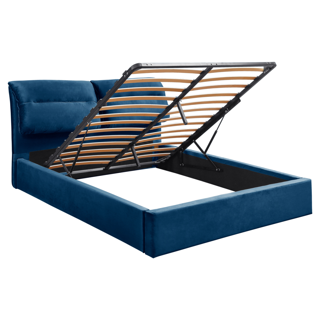 BED KENDRA HM565.18 BLUE VELVET-STORAGE SPACE 160X200 cm MATTRESS [4]