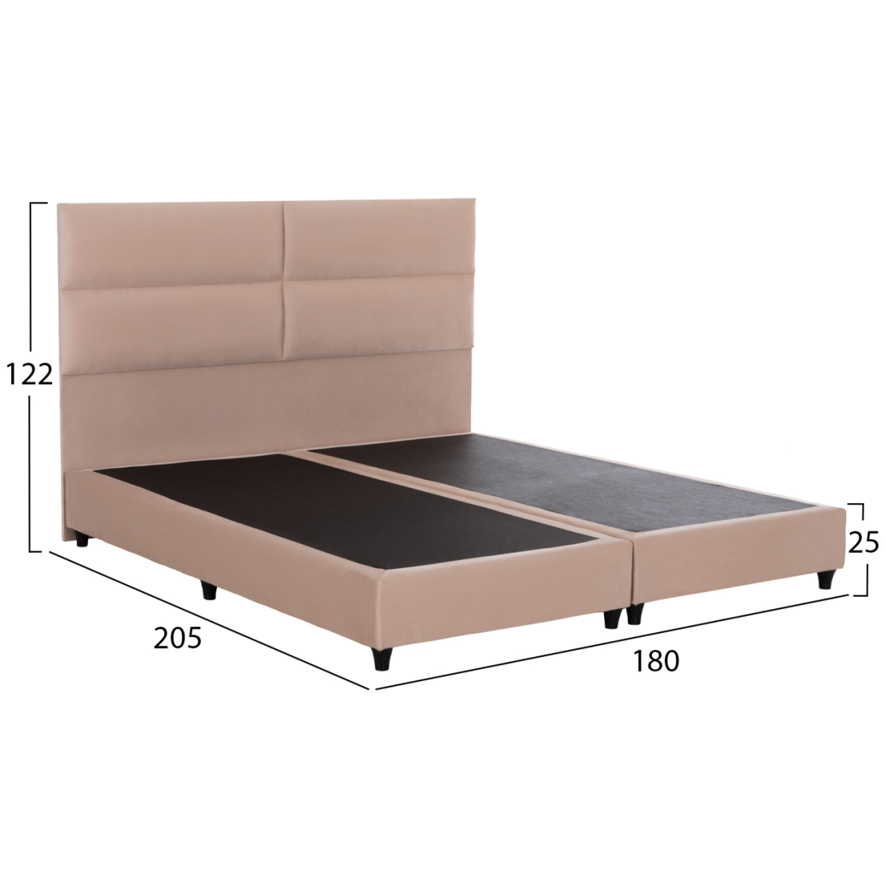 BED KING-SIZE MADE OF SAND BEIGE FABRIC MILO HM628.22 FOR MATTRESS 180x200cm. [3]