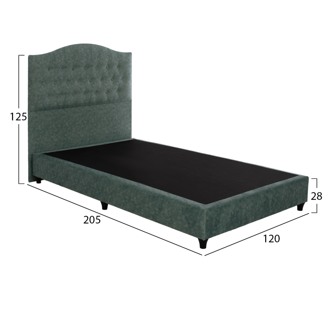 Bed MALENA HM647.27, green NUBUCK-type fabric, 120x200cm [3]