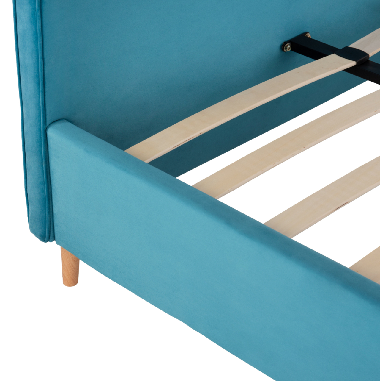 BED MAYLIN HM598.08 WITH BLUE-GREEN VELVET FOR MATTRESS 120x200cm. [6]