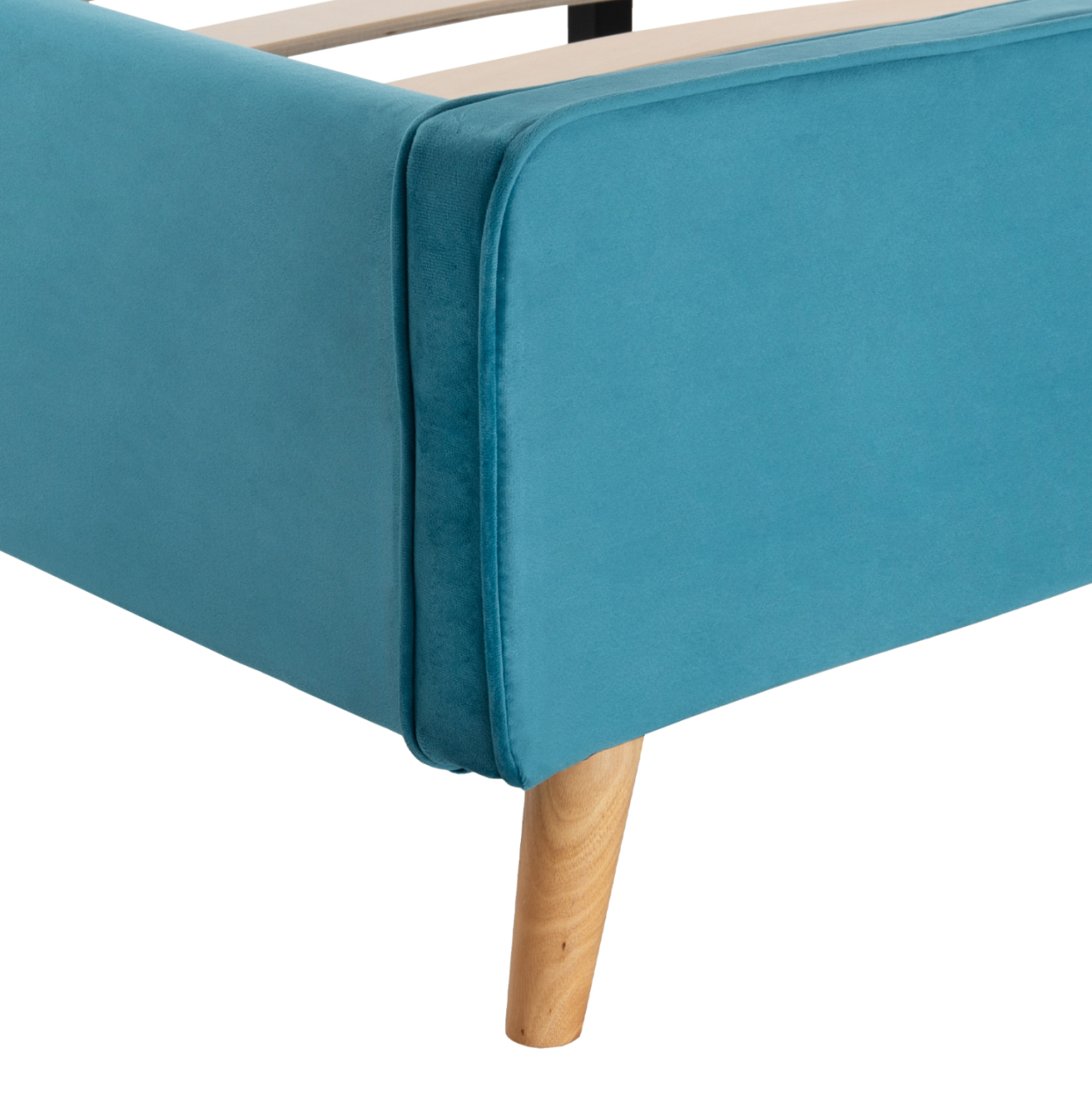 BED MAYLIN HM598.08 WITH BLUE-GREEN VELVET FOR MATTRESS 120x200cm. [7]