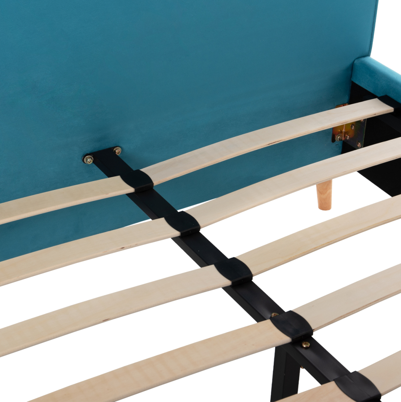 BED MAYLIN HM598.08 WITH BLUE-GREEN VELVET FOR MATTRESS 120x200cm. [10]