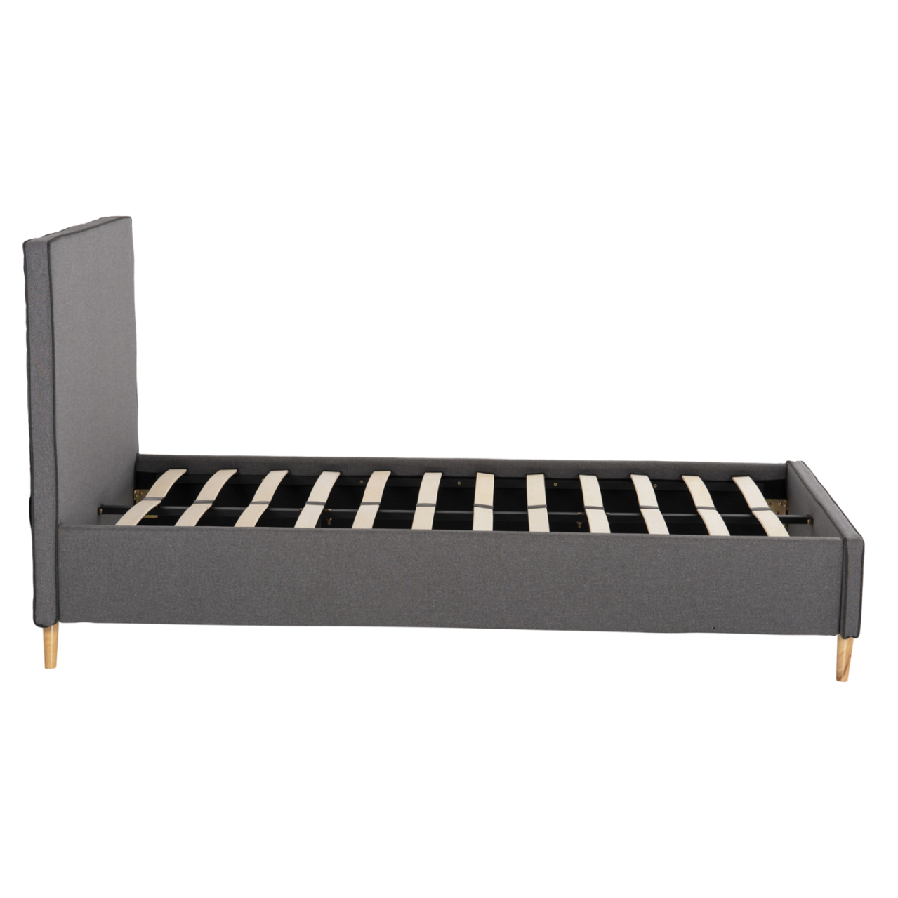 BED MAYLIN HM598.10 GREY FABRIC and DARK GREY RAIL FOR MATTRESS 120x200cm. [5]