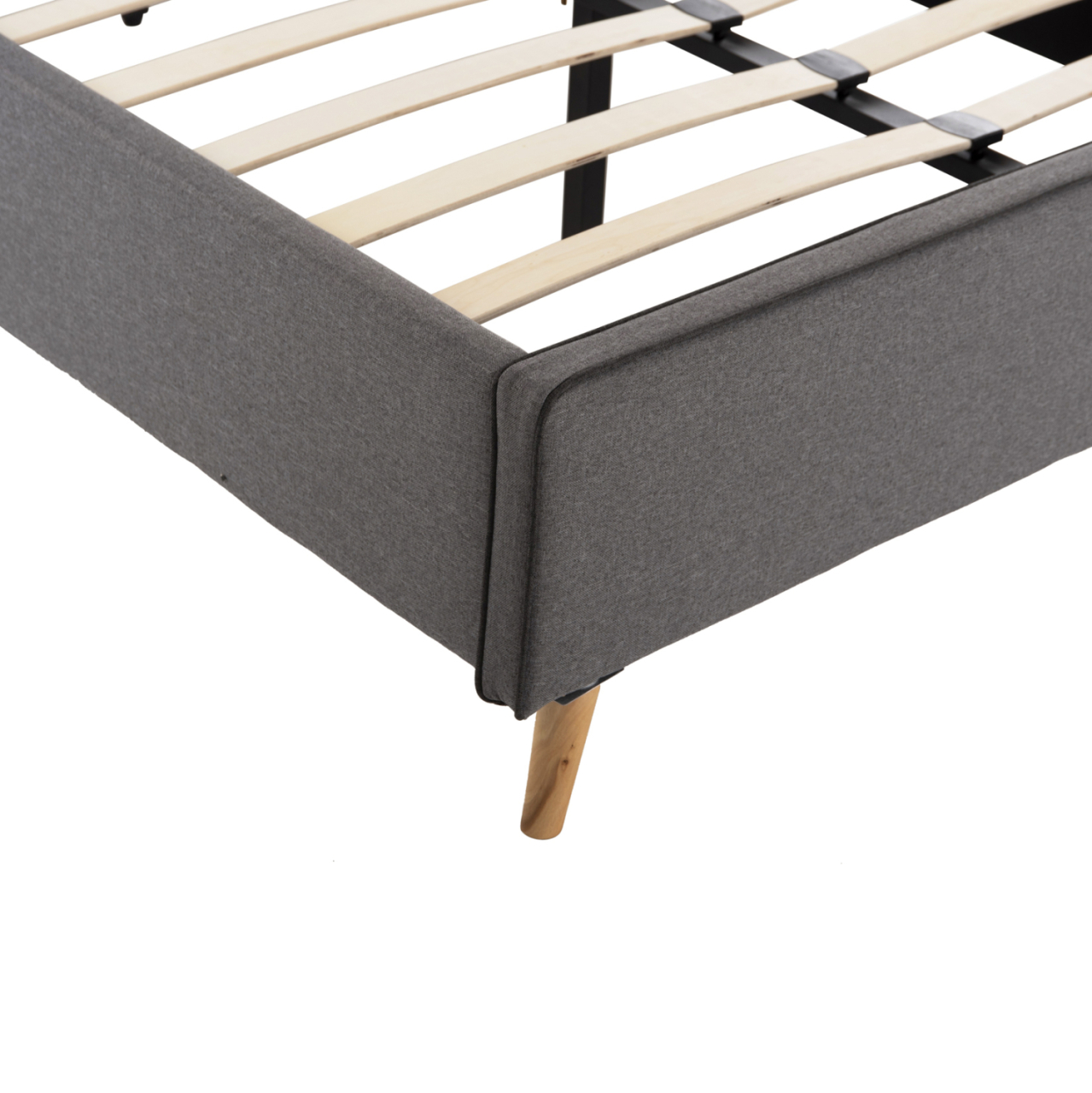 BED MAYLIN HM598.10 GREY FABRIC and DARK GREY RAIL FOR MATTRESS 120x200cm. [6]