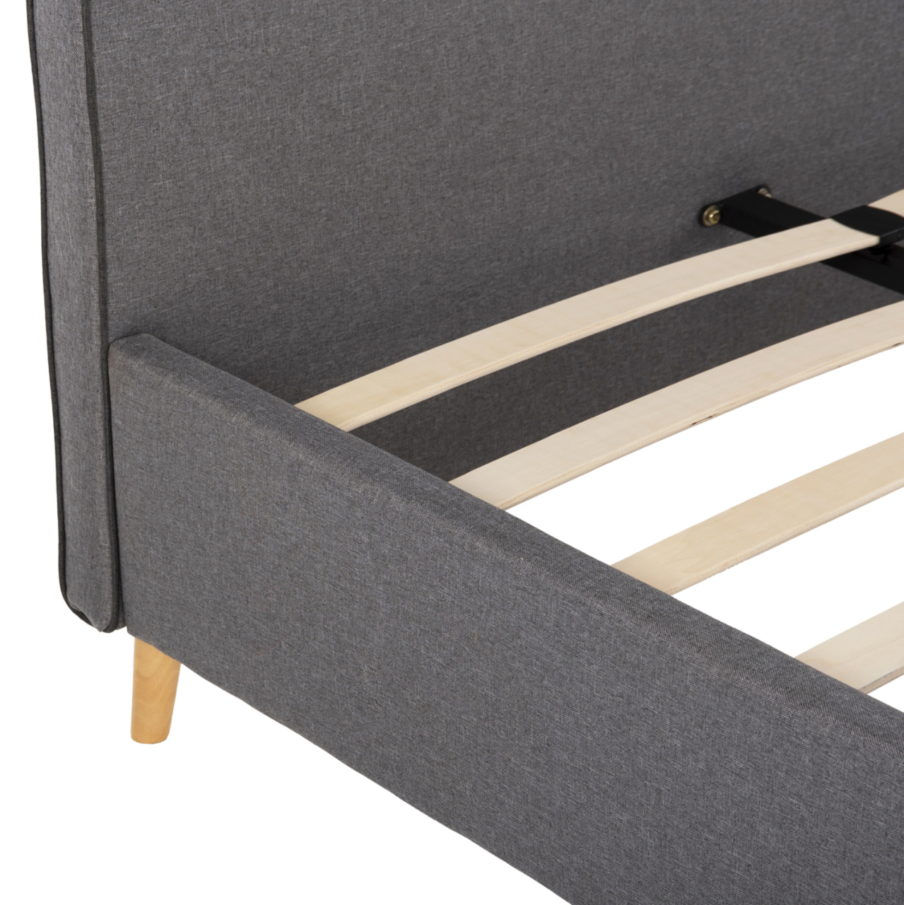 BED MAYLIN HM598.10 GREY FABRIC and DARK GREY RAIL FOR MATTRESS 120x200cm. [9]