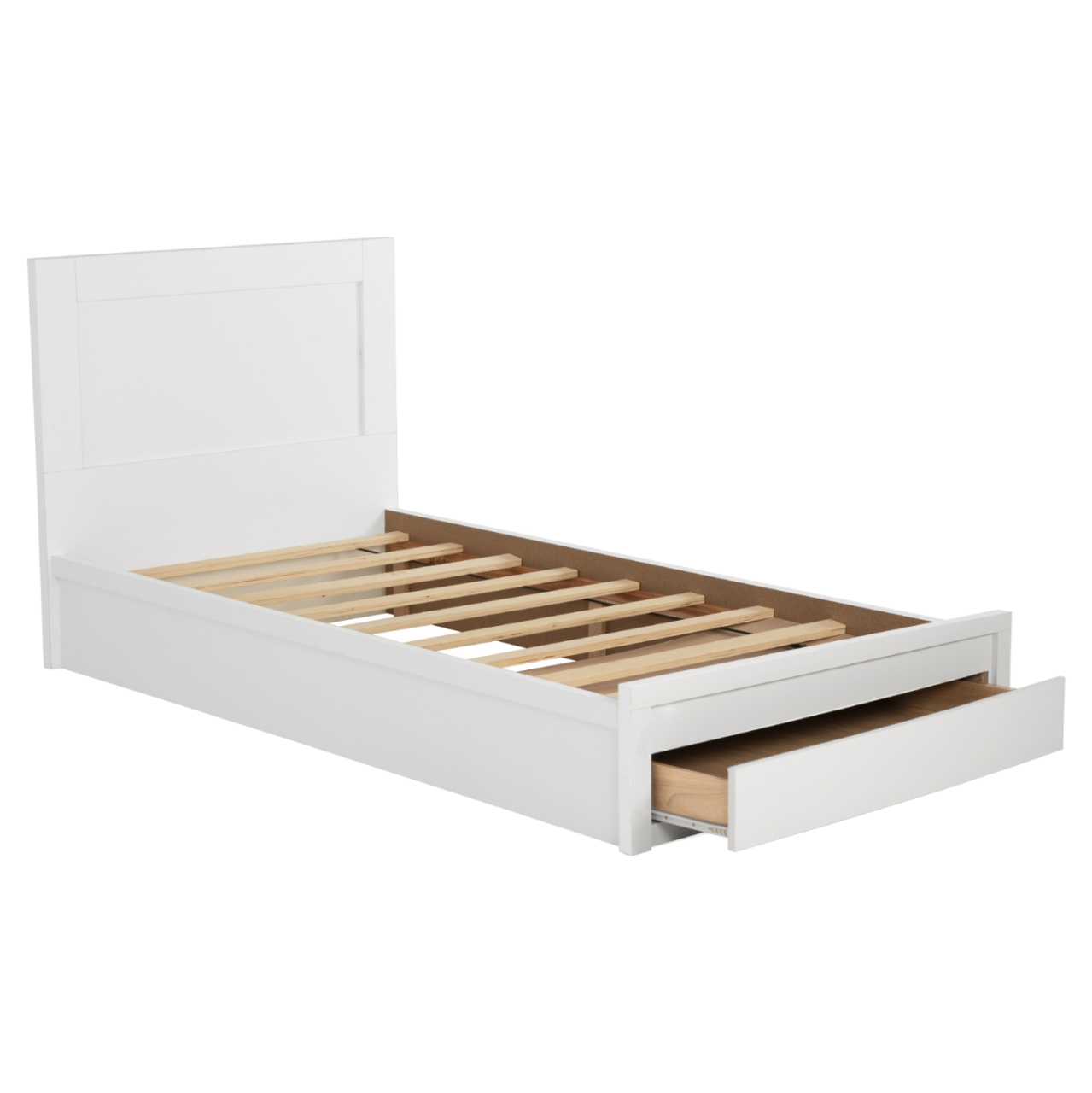 BED MELANY HM323.05 WITH 1 DRAWER WHITE 110X190 cm. [4]