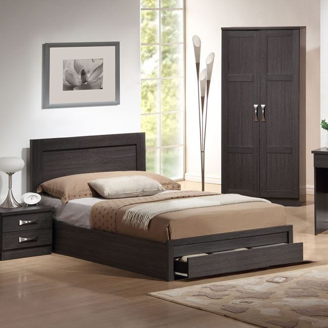 Bed Melany HM346.01 with 1Drawer Zebrano 90x190cm [2]