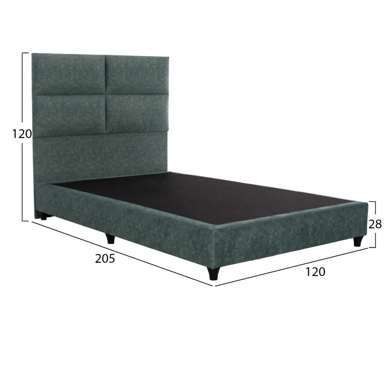 Bed Milo HM646.27, green NUBUCK-type fabric, 120x200cm [3]
