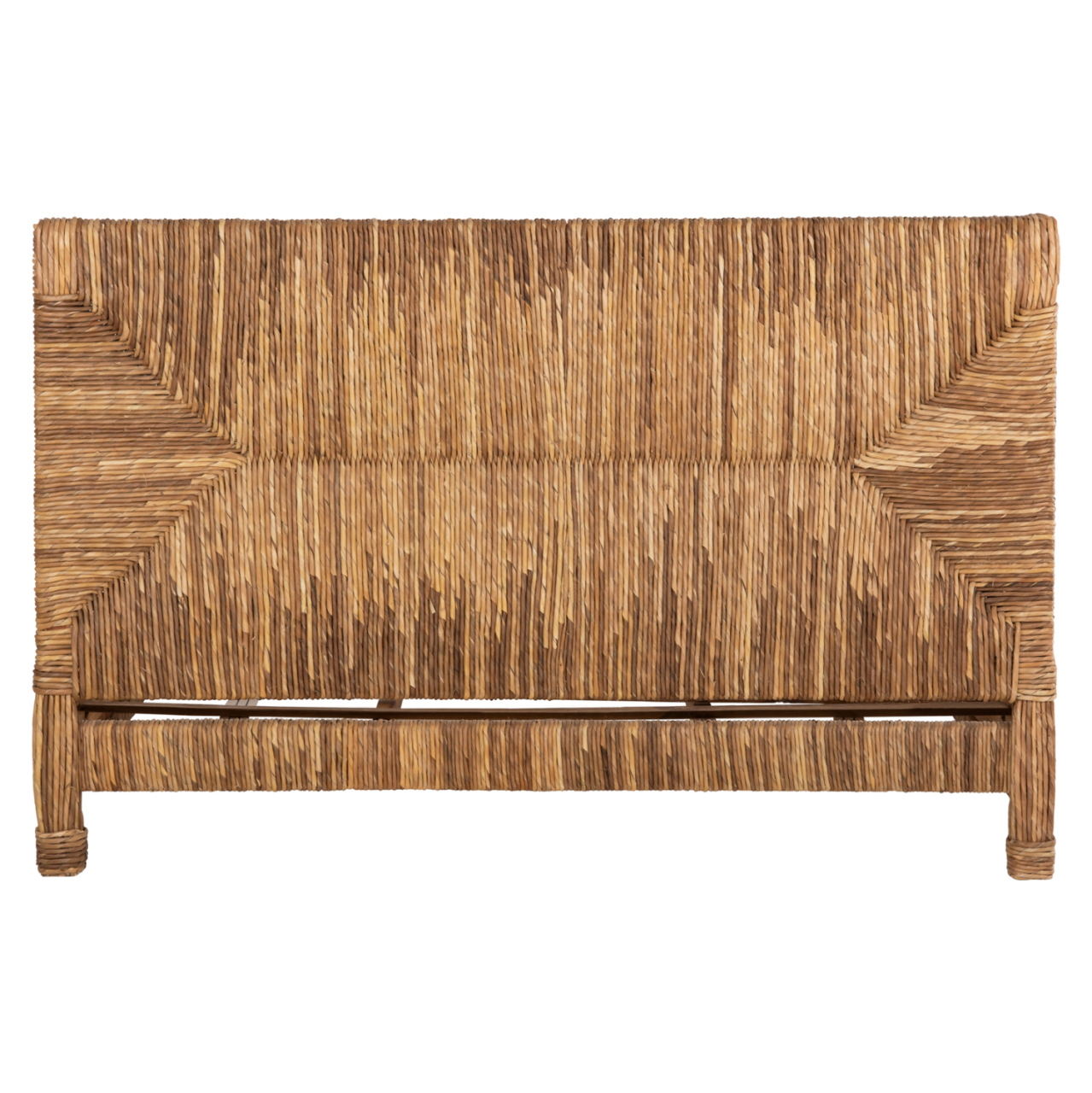 BED THAW HM672 TEAK WOOD FRAME-BANANA LEAF RUSH 180x200cm. [5]
