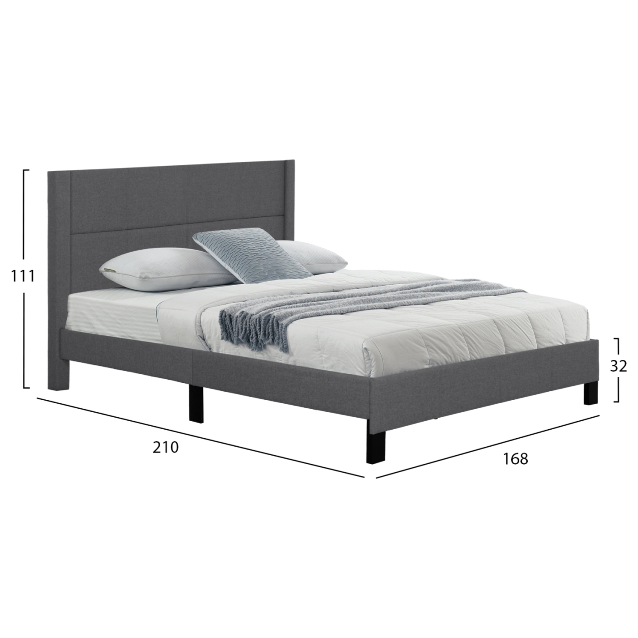 BED TRILLOP HM666.12 GREY FABRIC- 160x200cm. MATTRESS [2]