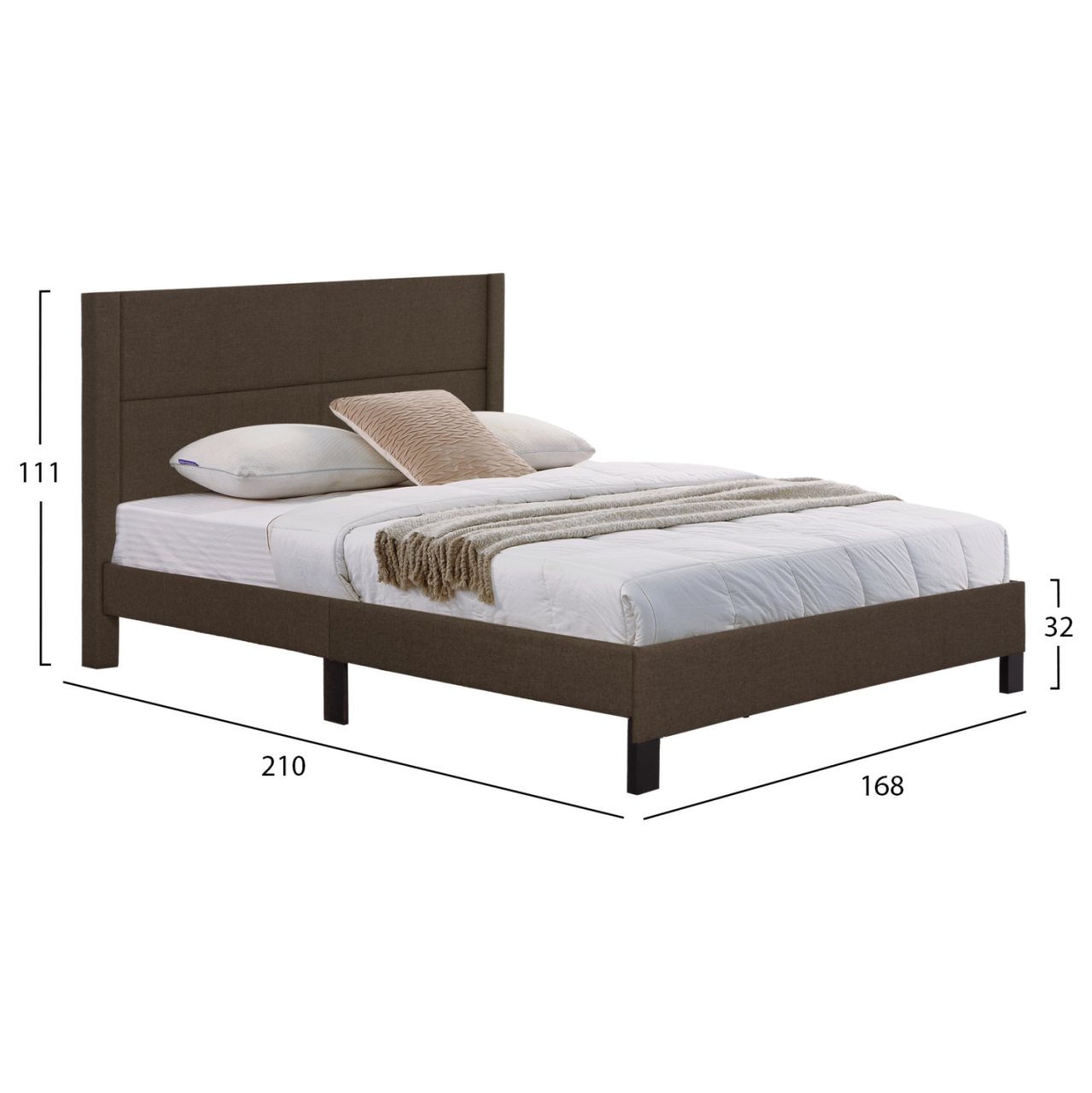 BED TRILLOP HM666.13 BROWN FABRIC- 160x200cm. MATTRESS [2]