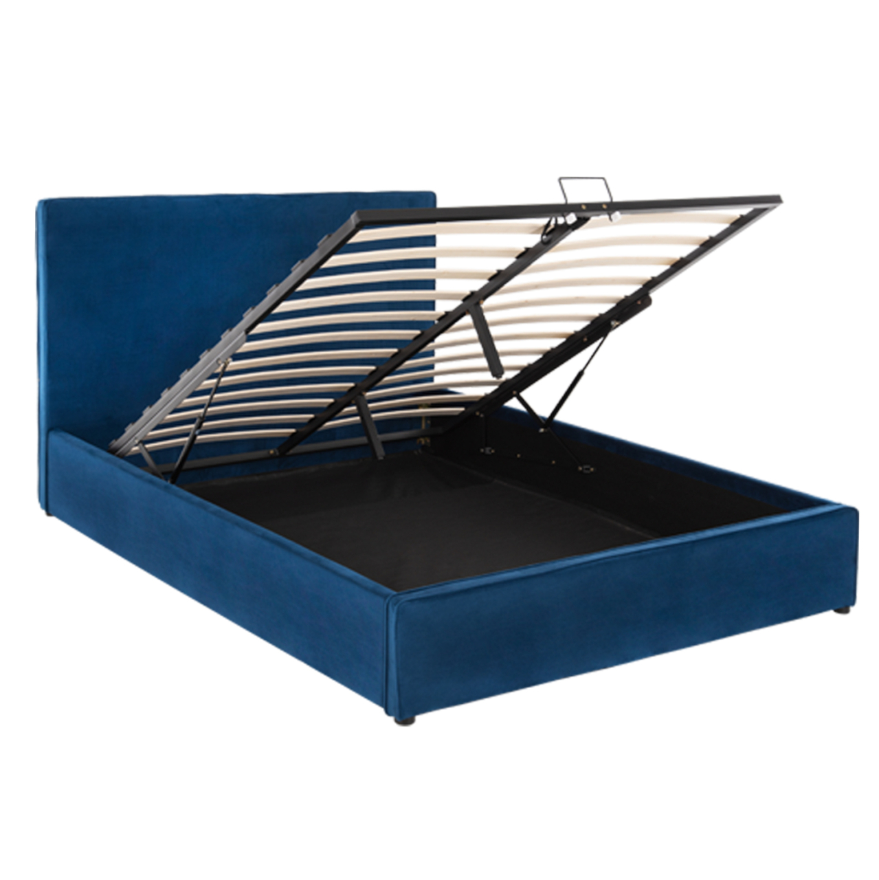 BED WITH MATTRESS and STORAGE SPACE ALLIE HM10805.18 BLUE VELVET--MATTRESS 160Χ200cm [4]