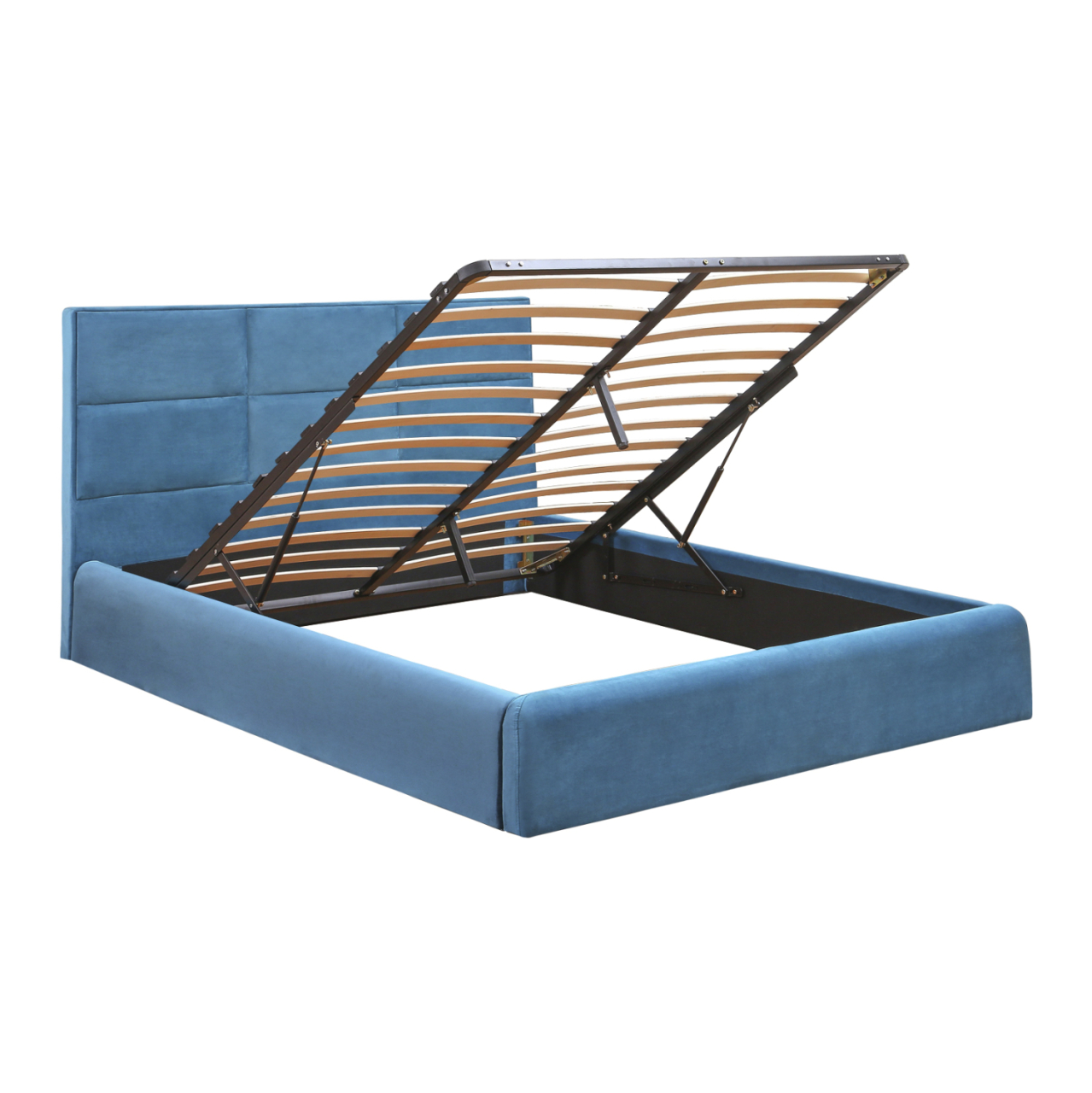 BED WITH MATTRESS and STORAGE SPACE BRILEY HM10807.18 ROYAL BLUE VELVET--FOR MATTRESS 160x200cm. [4]
