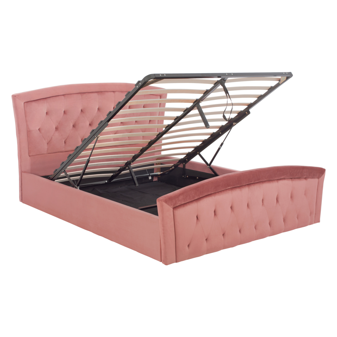 BED WITH MATTRESS and STORAGE SPACE ODELIA HM21279.02 DUSTY PINK VELVET--FOR 160x200cm. [4]
