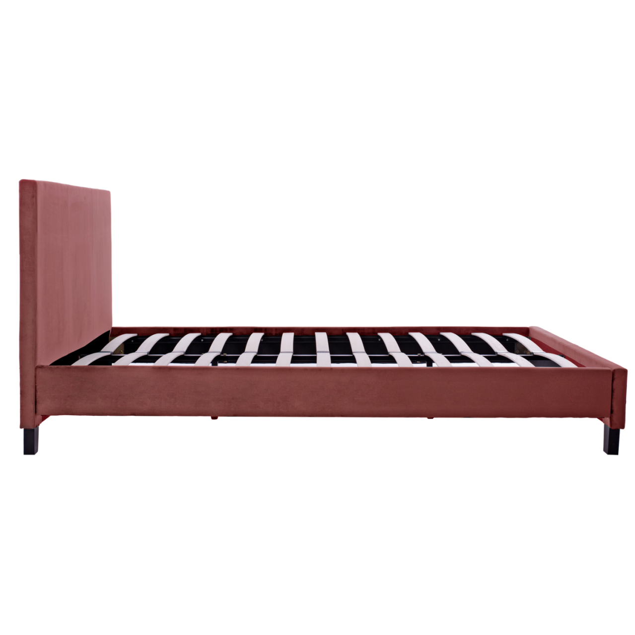 BED WITH MATTRESS BECCA HM21283.05 DUSTY PINK VELVET--FOR MATTRESS 150x200cm [5]