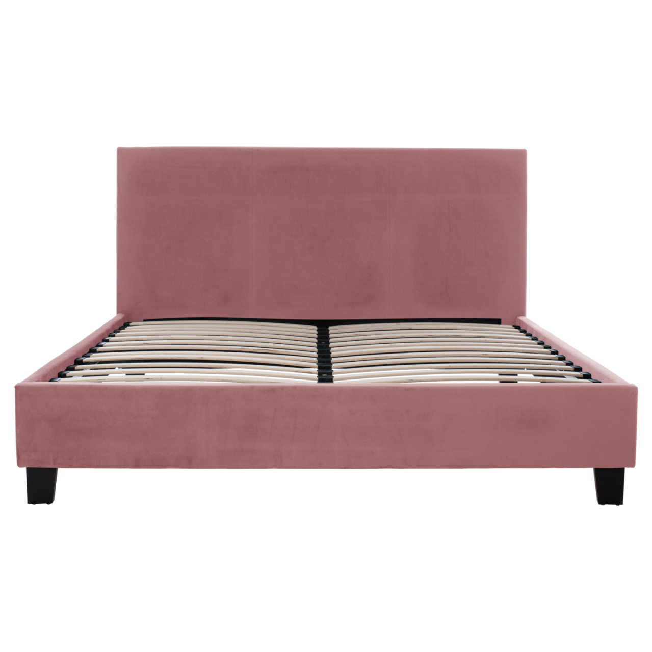 BED WITH MATTRESS BECCA HM21283.05 DUSTY PINK VELVET--FOR MATTRESS 150x200cm [4]