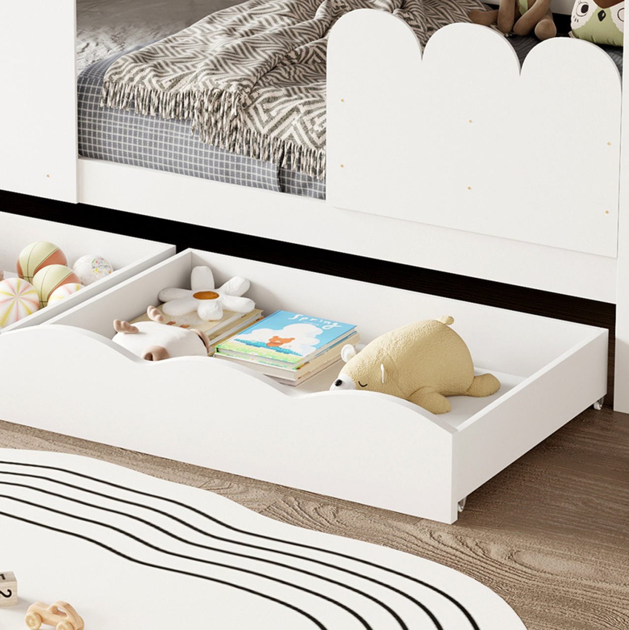 BED WITH MATTRESS DOMER HM21319 PINE WOOD IN WHITE--MATTRESS 90x190cm [7]