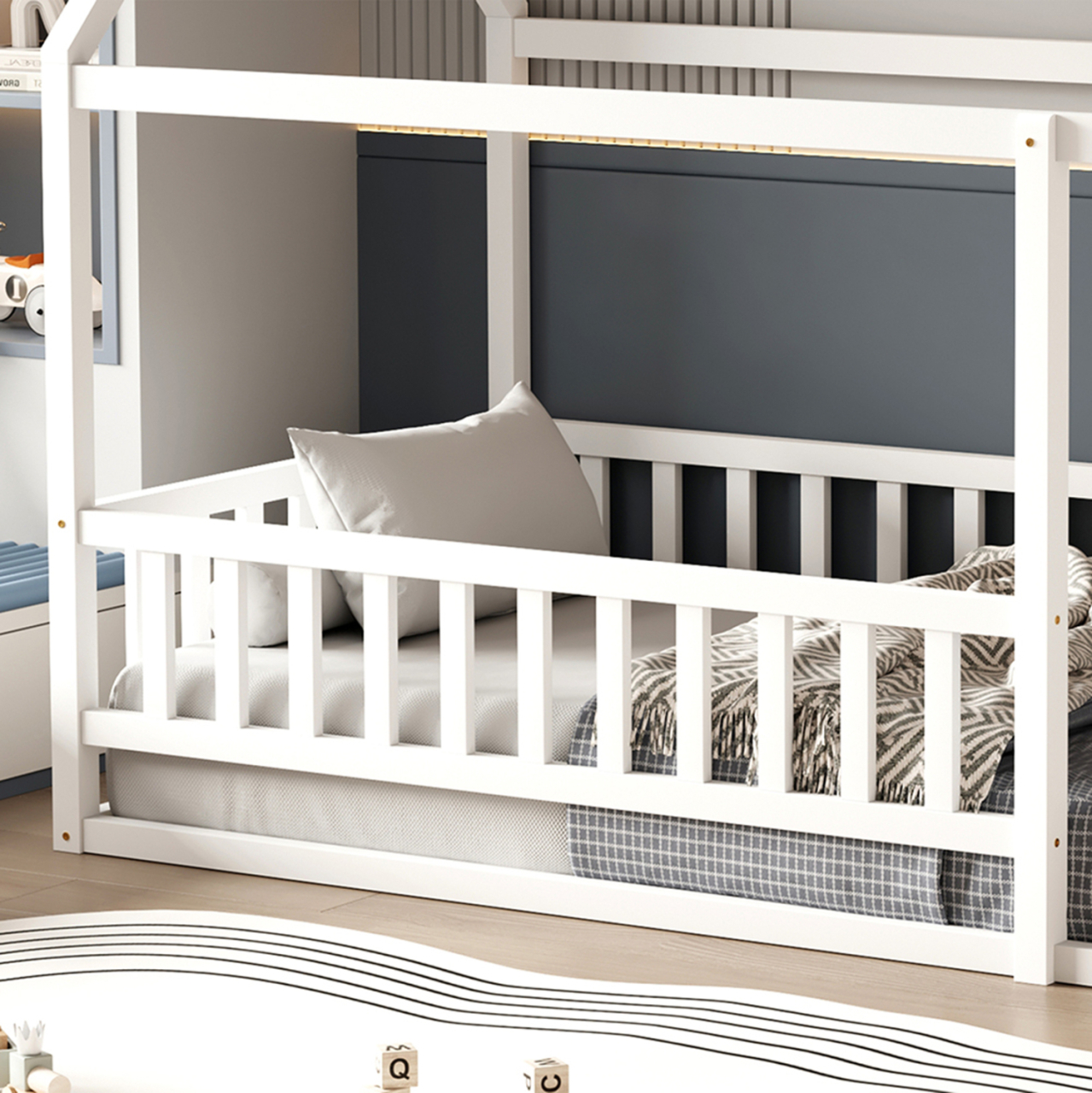 BED WITH MATTRESS HOUSER HM21315.01 PINE WOOD IN WHITE--MATTRESS 90x190cm [6]