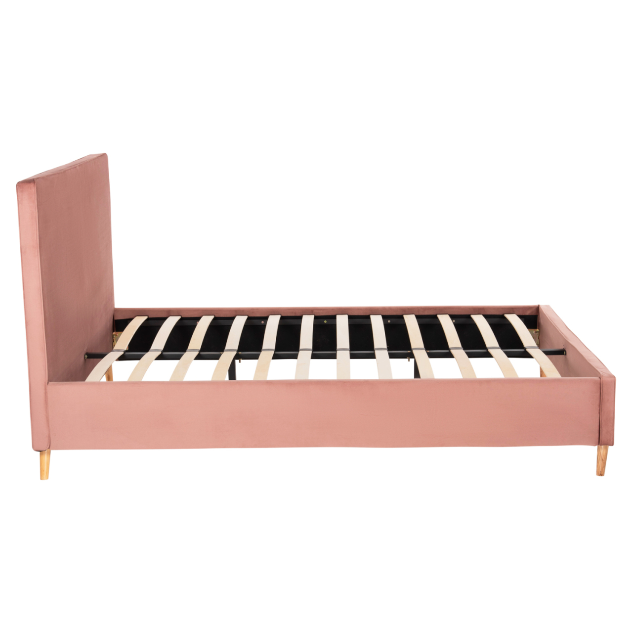 BED WITH MATTRESS INDRA HM21280.03 DUSTY PINK VELVET--FOR MATTRESS 160x200cm [5]
