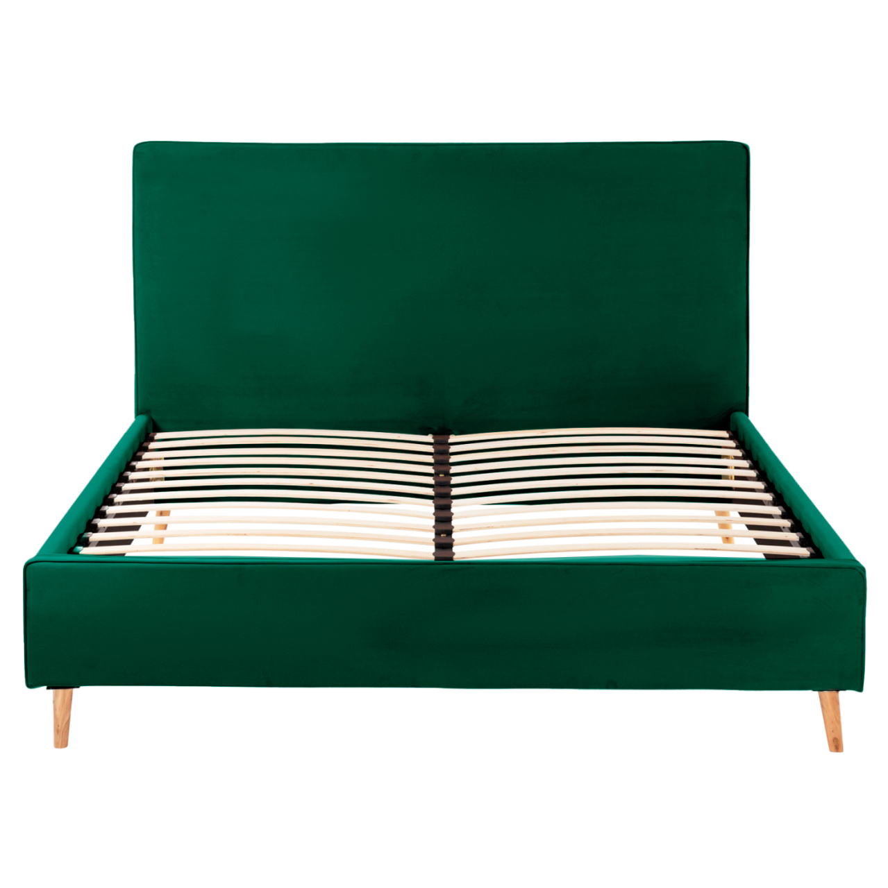 BED WITH MATTRESS INDRA HM21280.04 CYPRESS GREEN VELVET--FOR MATTRESS 160x200cm [4]