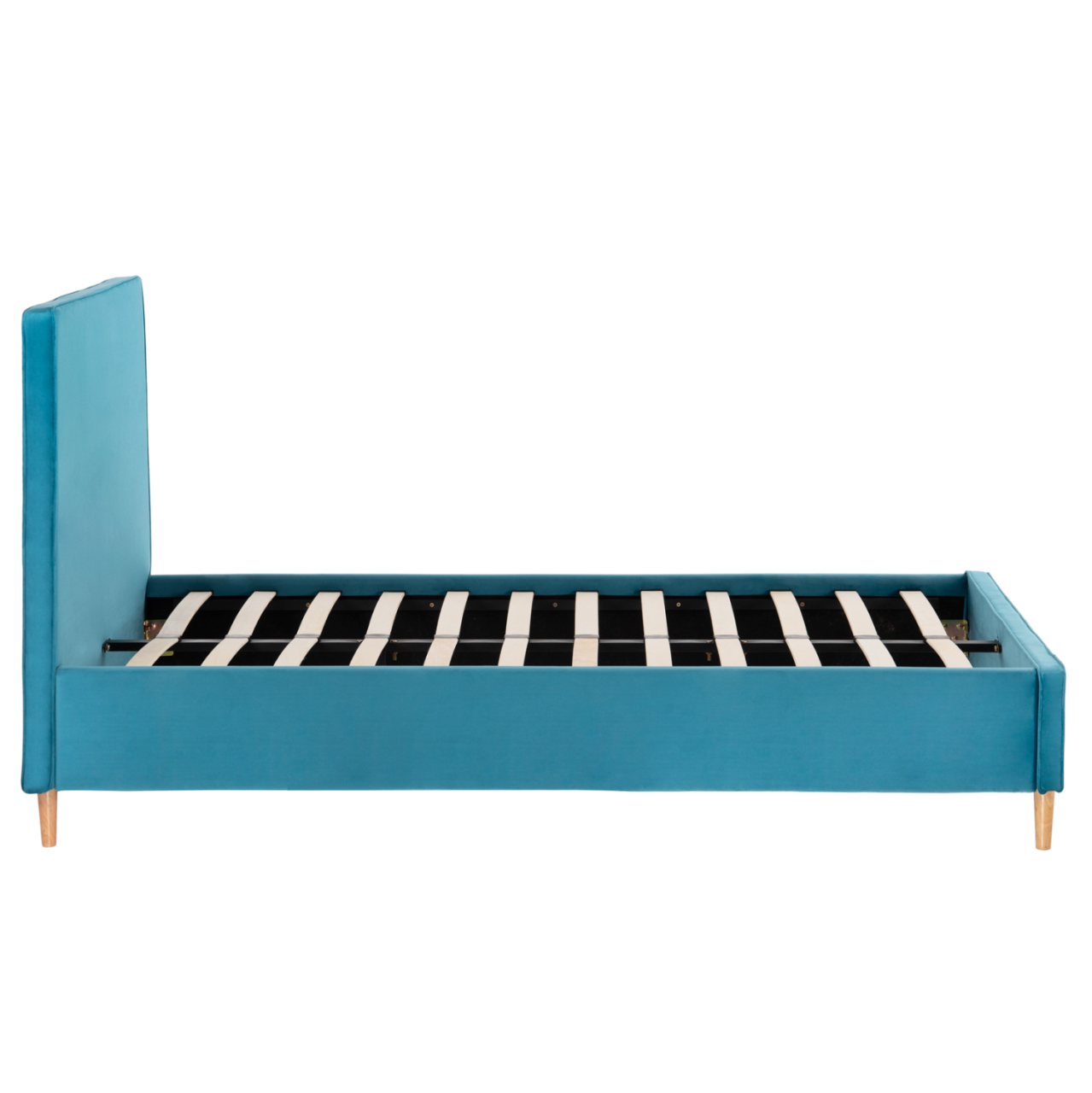 BED WITH MATTRESS MAYLIN HM21281.02 TURQUOISE (BLUE-GREEN) VELVET--FOR MATTRESS 120x200cm [5]