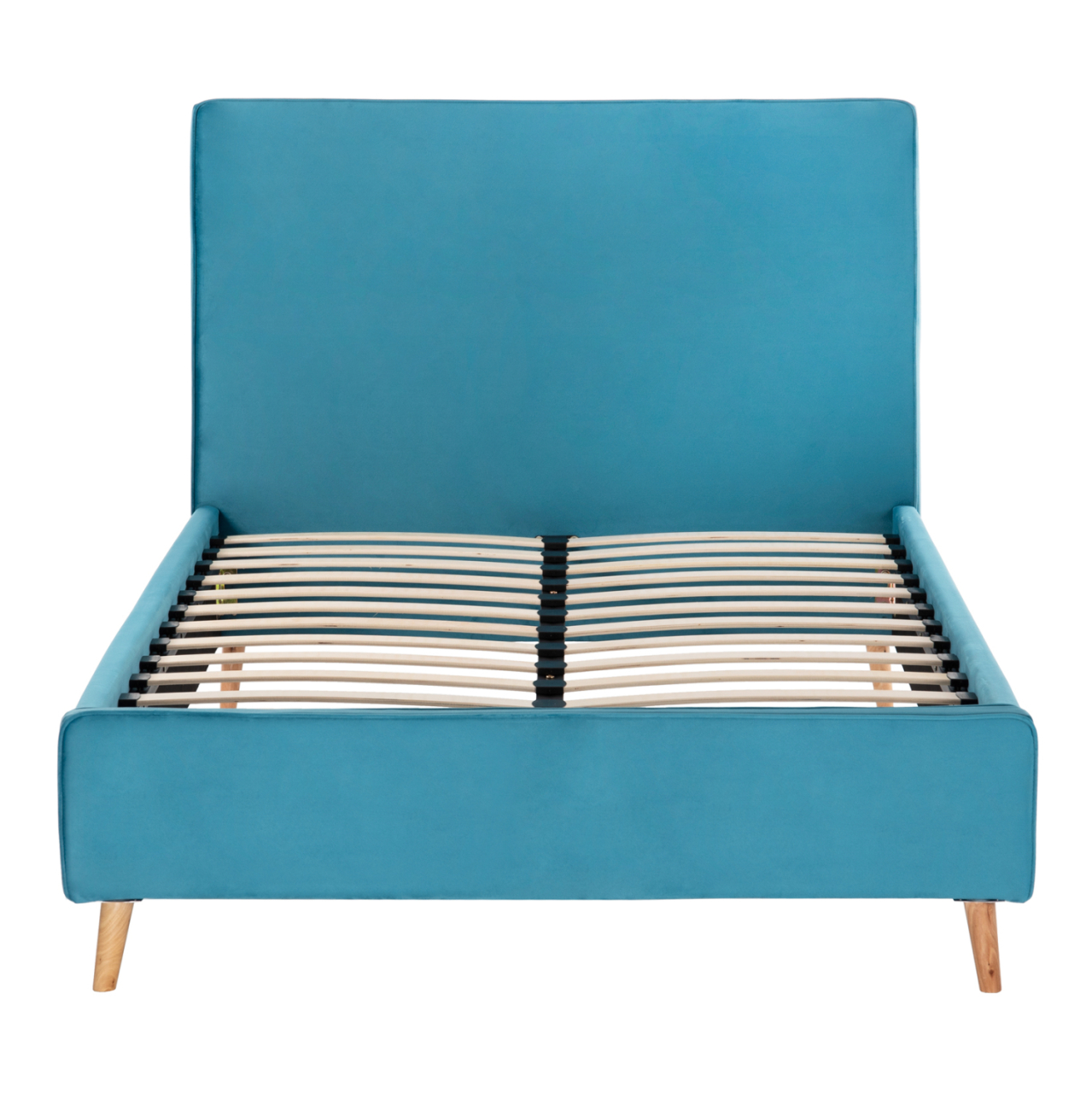 BED WITH MATTRESS MAYLIN HM21281.02 TURQUOISE (BLUE-GREEN) VELVET--FOR MATTRESS 120x200cm [4]